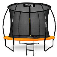 NEO-SPORT Profiled trampoline 8 ft/252 cm, orange, with inner net - Trampoline