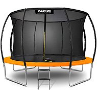 NEO-SPORT Trampoline 12 feet/374 cm, turquoise, with inner net - Trampoline
