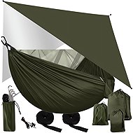 TRIZAND 25364 Tourist hammock with mosquito net 260 × 140 cm green - Hamaka