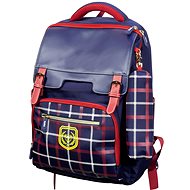 Monopol Backpack with pencil case light red-blue - School Backpack
