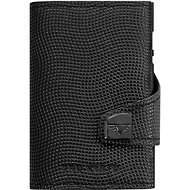 Tru Virtu Click & Slide Wallet with Leather Coin Compartment, Lizard Black/Black - Wallet