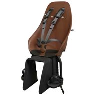 Urban Iki BIO rear bike seat with Haniwa Brown/Bincho Black carrier adapter - Children's Bike Seat