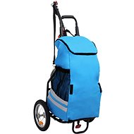 SHUMEE Folding bicycle trolley with shopping bag, blue-black - Bicycle Trailer