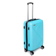 Pretty Up Plastic suitcase on wheels, medium -24", light blue - Suitcase