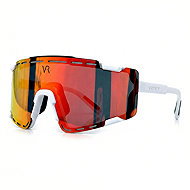 VeyRey Sports Semihoof Sunglasses White Rim Red Glasses - Cycling Glasses