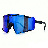 VeyRey Sports Semihoof Sunglasses Black Rim Blue Glasses - Cycling Glasses