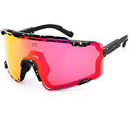 VeyRey Sports Semihoof Sunglasses Black Rim Red Glasses - Cycling Glasses