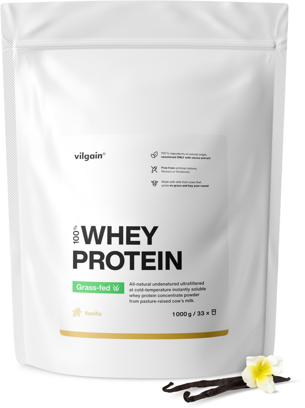 Vilgain Grass-Fed Whey Protein 1000 g vanilla - Protein