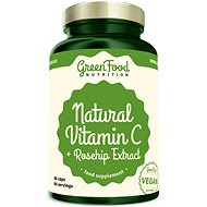 GreenFood Nutrition Natural Vitamin C + Rosehip Extract 60cps - Vitamin C