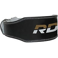 RDX Weightlifting belt GYM BELT 4 inch leather, black gold, L - Weightlifting Belt
