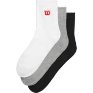 Wilson Quarter Top Sock Men's White/Black/Gray, 3 pairs, size L - Socks