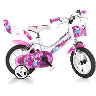 Dino 126 Fairy biely + ružový potlač 12" - Detský bicykel