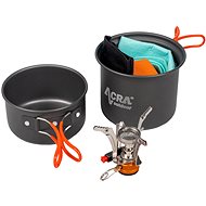Acra C23 Camping cookware set including gas cooker for 1-2 persons - Camping Utensils