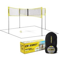 Crossnet set - 4 corner nets, poles, volleyball - Game Set