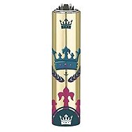Flamagas S. A. Clipper MetalC. The Crown, gold crown pattern 1 - Lighter