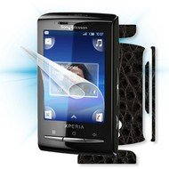 ScreenShield pro Sony Ericsson Xperia Mini na displej telefonu + Carbon skin imitace kůže - Ochranná fólia