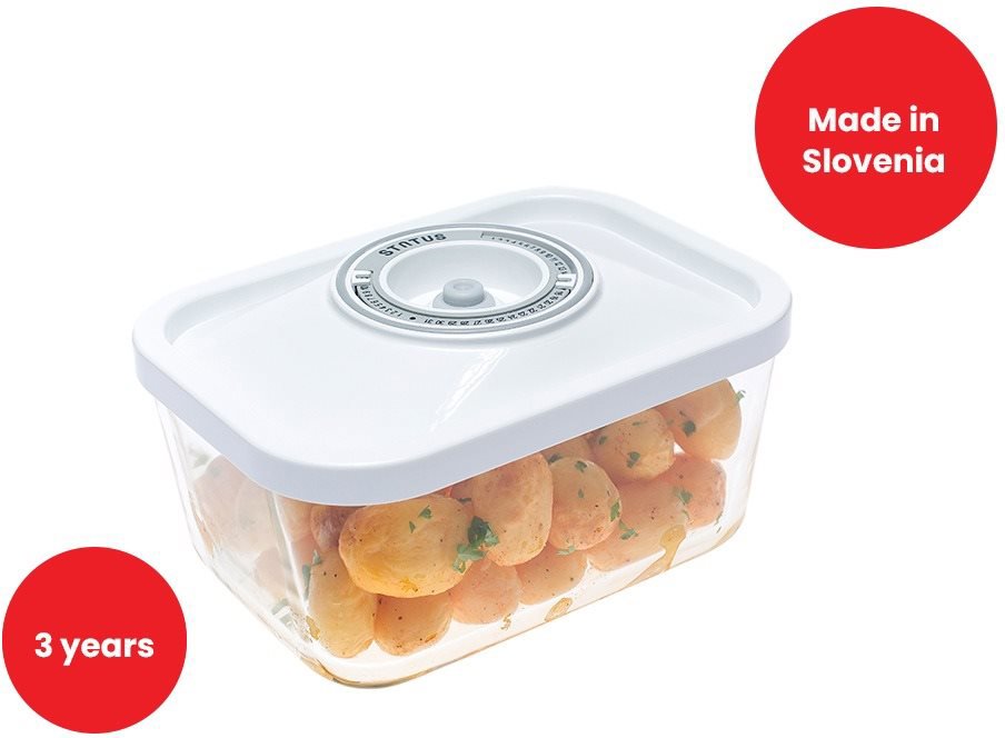 STATUS 181051 Glass vacuum jar 1,5 l white - Storage Jar