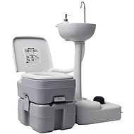 Sada přenosného kempingového WC a umyvadla na mytí rukou šedá - Chemical Toilet