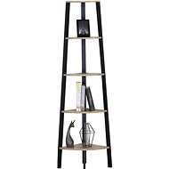 Rohový kovový regál, dekor dub FU159JW, 160 x 53,4 x 37,8 cm - Regál