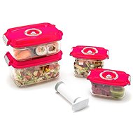 STATUS Tritan 5-piece set of vacuum jars 157512, pink - Food Container Set