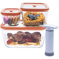 STATUS Viva 131200 4-piece set of glass vacuum jars salmon - Food Container Set
