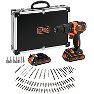 BLACK + DECKER Impact Drill 18V AKU in case with accessories 80 pcs BDCHD18BAFC-QW (2x1,5 Ah) - Cordless Drill