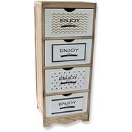 StarDeco Komoda bílá 4 zásuvky, 840 × 340 × 300 mm - Komoda