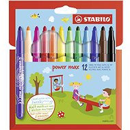 STABILO power max - 12 pcs set - 12 different colours - Felt Tip Pens