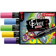 STABILO FREE Acrylic T800C 4 - 10 mm, Seaside - balení 5 barev - Marker