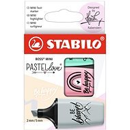 STABILO BOSS MINI Pastellove 2.0 - 3 db-os kiszerelés - pasztell rózsaszín, türkiz és menta - Szövegkiemelő