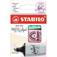 STABILO BOSS MINI Pastellove 2.0 - Pack of 3 - Pastel Pink, Turquoise and Mint - Highlighter