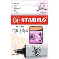 STABILO BOSS MINI Pastellove 2.0 - 3er-Pack - Grau, Fuchsia, Pastellorange - Textmarker