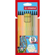 STABILO Pen 68, nové barvy, pouzdro 10 barev - Fixy