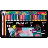 STABILO Pen 68 brush, Pen 68 & point 88 - ARTY - 30 pcs set in tin - Felt Tip Pens
