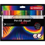 STABILO Pen 68 brush, rugalmas ecset formájú heggyel, tokban, 30 szín - Filctoll