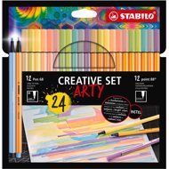 STABILO CREATIVE SET ARTY - Pen 68, point 88, case 24 pcs - Felt Tip Pens