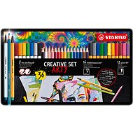 STABILO CREATIVE SET ARTY - STABILO aquacolour, Pen 68 brush, point 88, metal case 36 pcs - Art Supplies