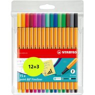 STABILO point 88, 12+3 ks sada - Liner