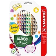 STABILO EASYcolors pre ľavákov, špeciálne farby – súprava 12 farieb so strúhadlom - Pastelky