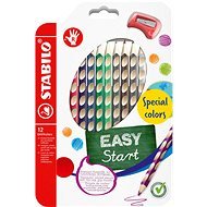 STABILO EASYcolors pro praváky, speciální barvy - sada 12 barev s ořezávátkem - Pastelky