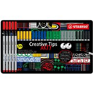 STABILO Creative Tips ARTY - Set of 30 in a Tin (6 Classic Colours) - Felt Tip Pens