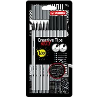 STABILO Creative Tips ARTY - 10er-Set (schwarz und mittelgrau) - Finelinerstifte