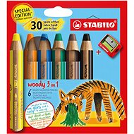 STABILO woody 3 in 1 Anniversary Edition Tiger - 6 pcs with sharpener - Coloured Pencils