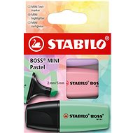 STABILO BOSS MINI Pastel - set of 3 colours (lilac, powder pink, mint green) - Highlighter
