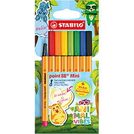 STABILO point 88 Mini Animal Vibes mit Aufklebern - 8er-Set - Finelinerstifte