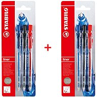 STABILO liner, blue, red, black - 2 pack - Ballpoint Pen
