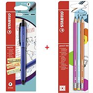 STABILO pencils pencil 160, 3 pcs + gel pen PALETTE with tip F (0.4 mm), blue - Writing Set