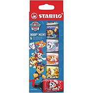 STABILO BOSS MINI PAW Patrol – set of 6 – featuring Chase, Marshall, Rubble, Skye, Everest and Liber - Highlighter