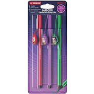STABILO Pen 68 KPop Demon Hunters – 3-pack blister pack – with Rumi, Mira and Zoey keyrings - Felt Tip Pens