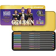 STABILO Pen 68 Metallic KPop Demon Hunters – set of 8 in a tin – ‘Golden’ special edition - Felt Tip Pens